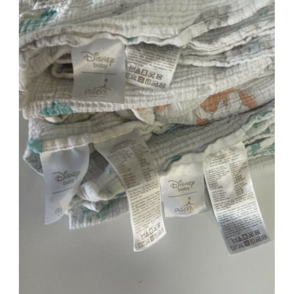 Disney Baby Aden + Anais Set of 3 Dumbo Elephant Muslin Cotton Swaddle Blankets - Picture 6 of 6